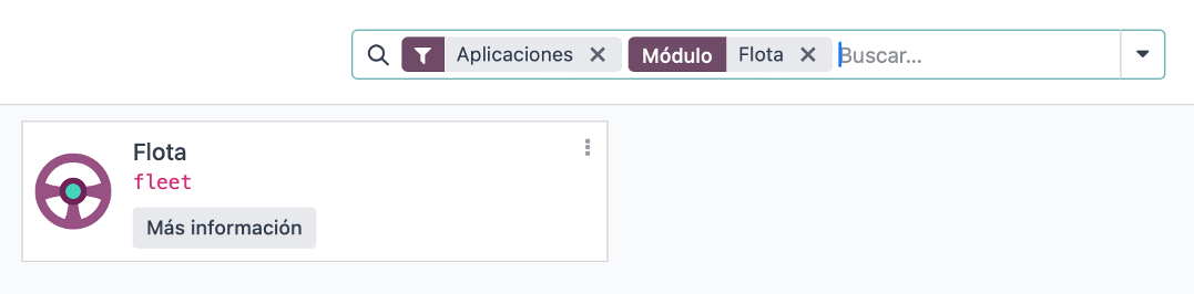 Acceso al módulo Flota desde el dashboard