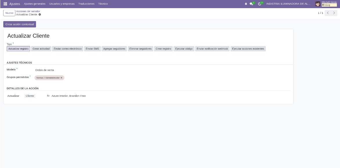 Crear nueva acción de servidor desde la UI