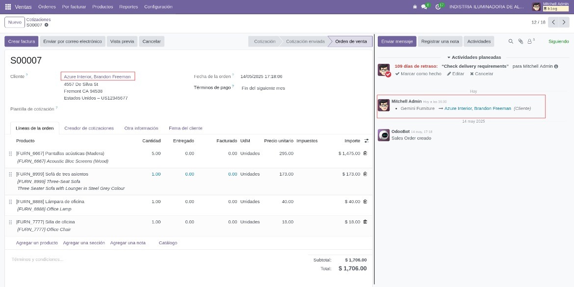 Validación del cambio en la base de datos