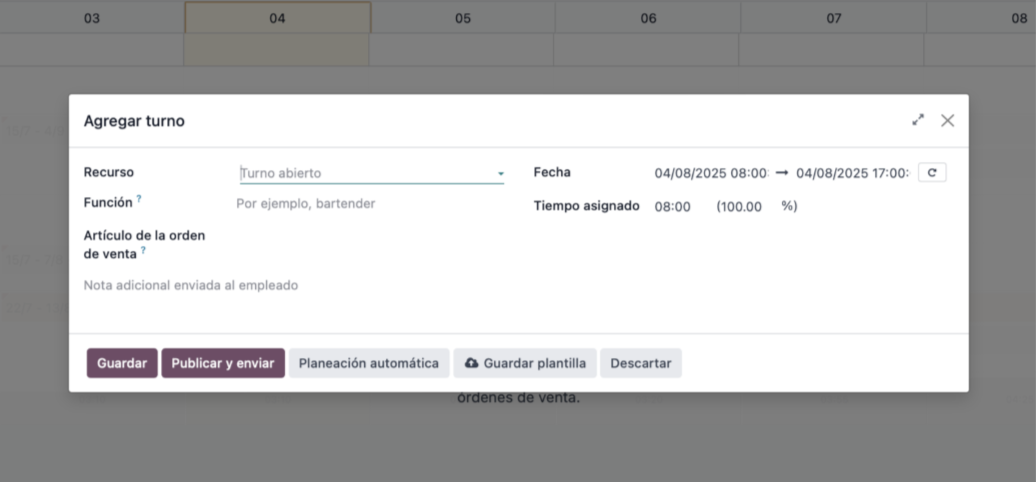 Formulario de nueva planificación