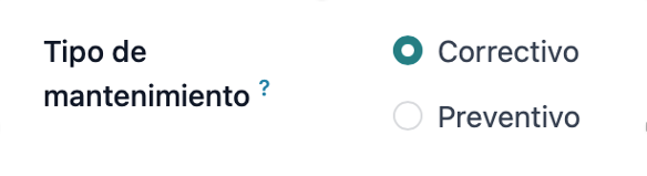 Configuración de tipos de mantenimiento