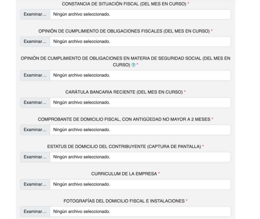 Datos adicionales del registro