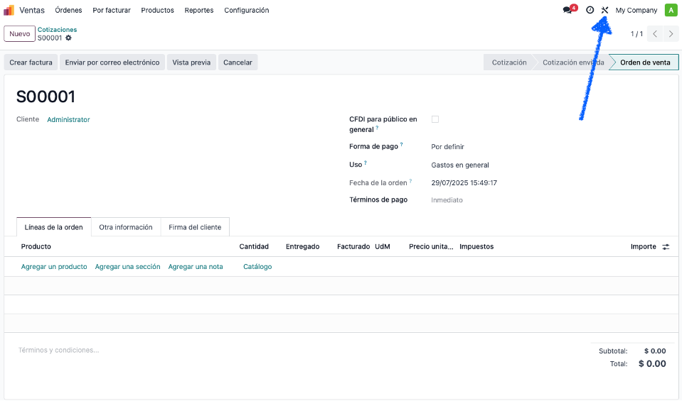 Apertura de Odoo Studio