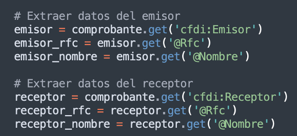 Código Python para leer Emisor y Receptor