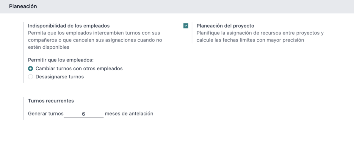 Configuración de funciones y ajustes del módulo