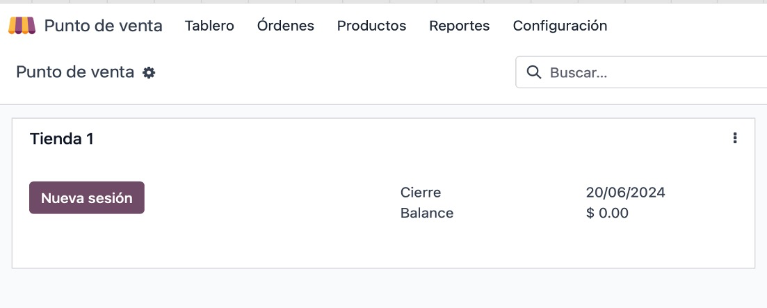 Abrir sesión del PDV