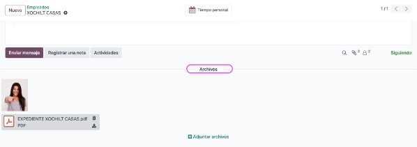 Lista de adjuntos del colaborador