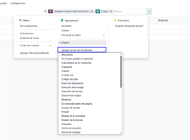Agrupar por grupo personalizado