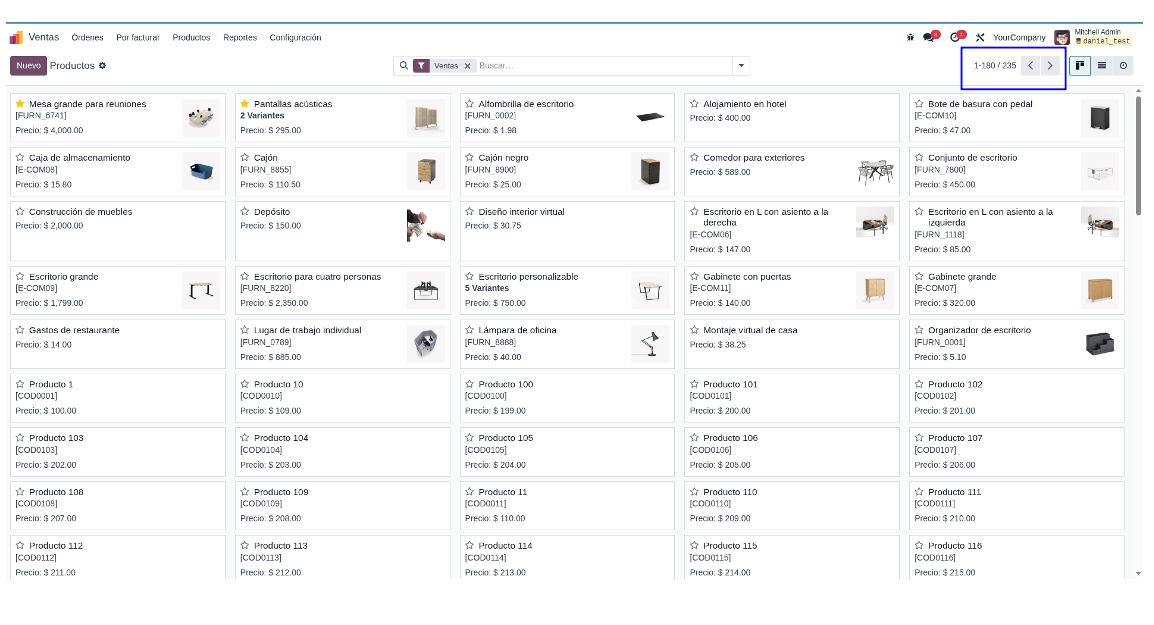 Selector para cambiar la cantidad de registros visibles