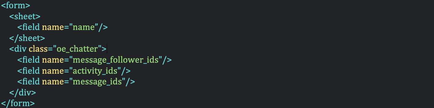 Chatter como div con clase o_chatter en v17