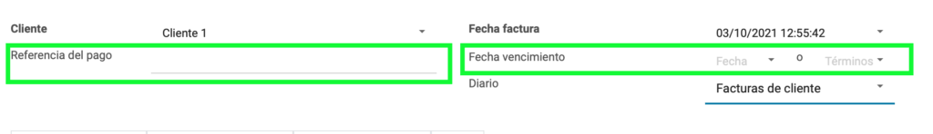 Referencia y fecha de vencimiento