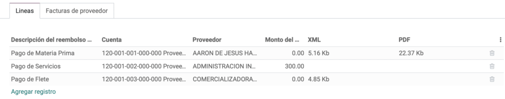 Reembolsos con varios tipos de cambio