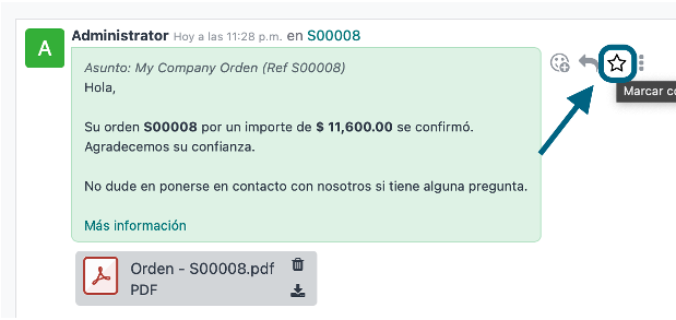 Marcar un mensaje con estrella