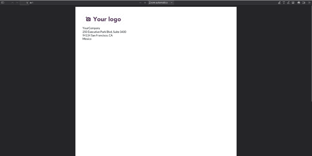 Reporte con encabezado y logo de la empresa