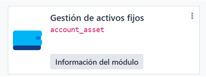 Menú Activos disponible tras instalar el módulo