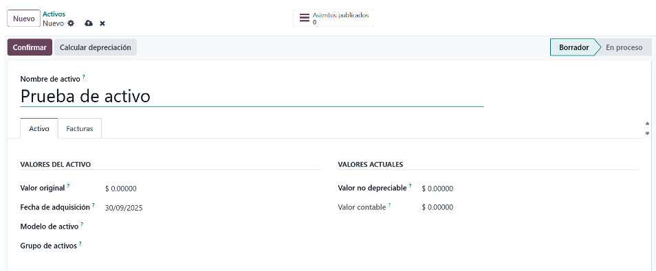 Crear un nuevo activo manualmente