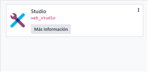 Vista general de Odoo Studio en una BD