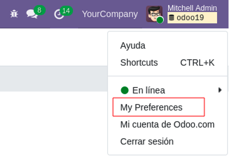 Acceso a la sección Claves API en Preferencias del usuario