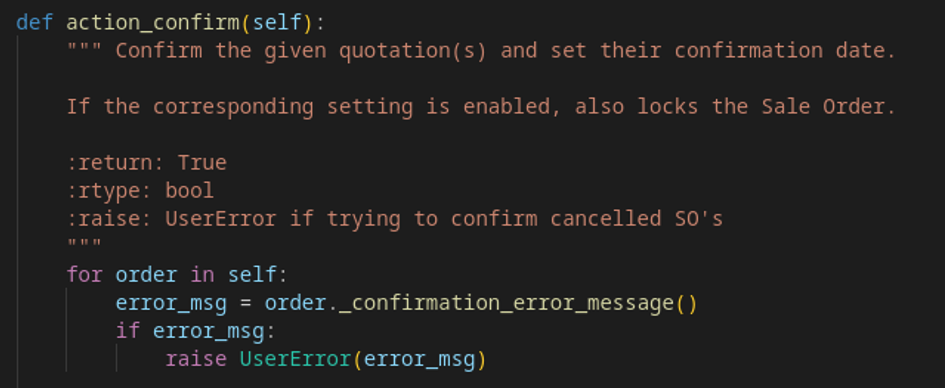 Definición Python original con su docstring