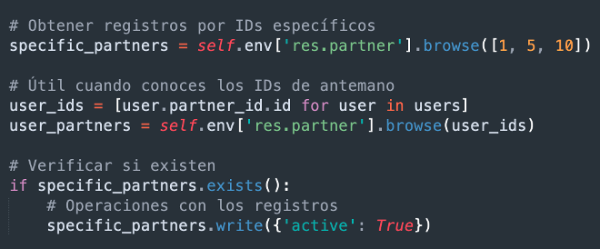 Ejemplo de uso del método browse