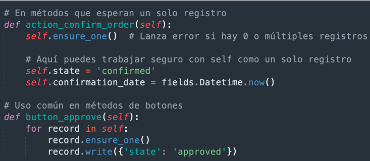 Ejemplo de uso de ensure_one