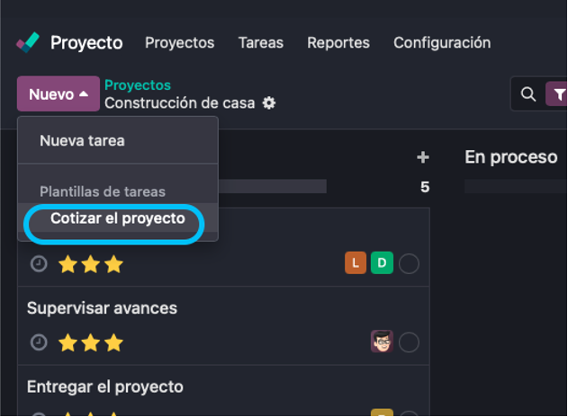 Conversión de la tarea a plantilla