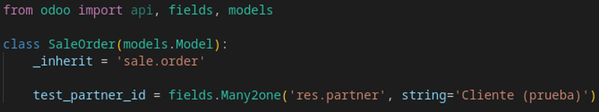 Definición del campo en Python