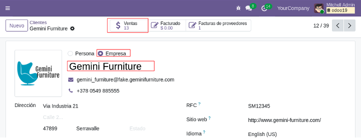 Verificación: Gemini Furniture con sus ventas