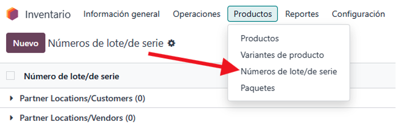 Vista de un lote con su trazabilidad completa