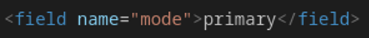 Definición de herencia primaria con mode primary en XML