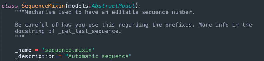 Secuencias de facturas — AbstractModel reutilizado en varios modelos