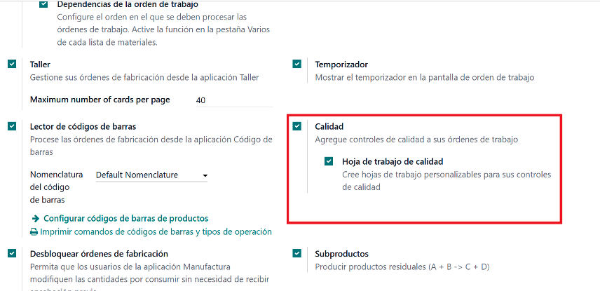 Quality checks integrados en el flujo de manufactura