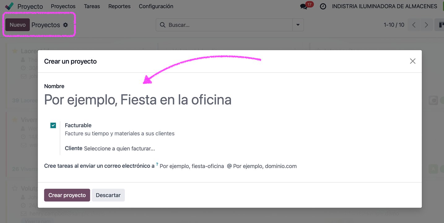 Crear proyecto facturable con cliente