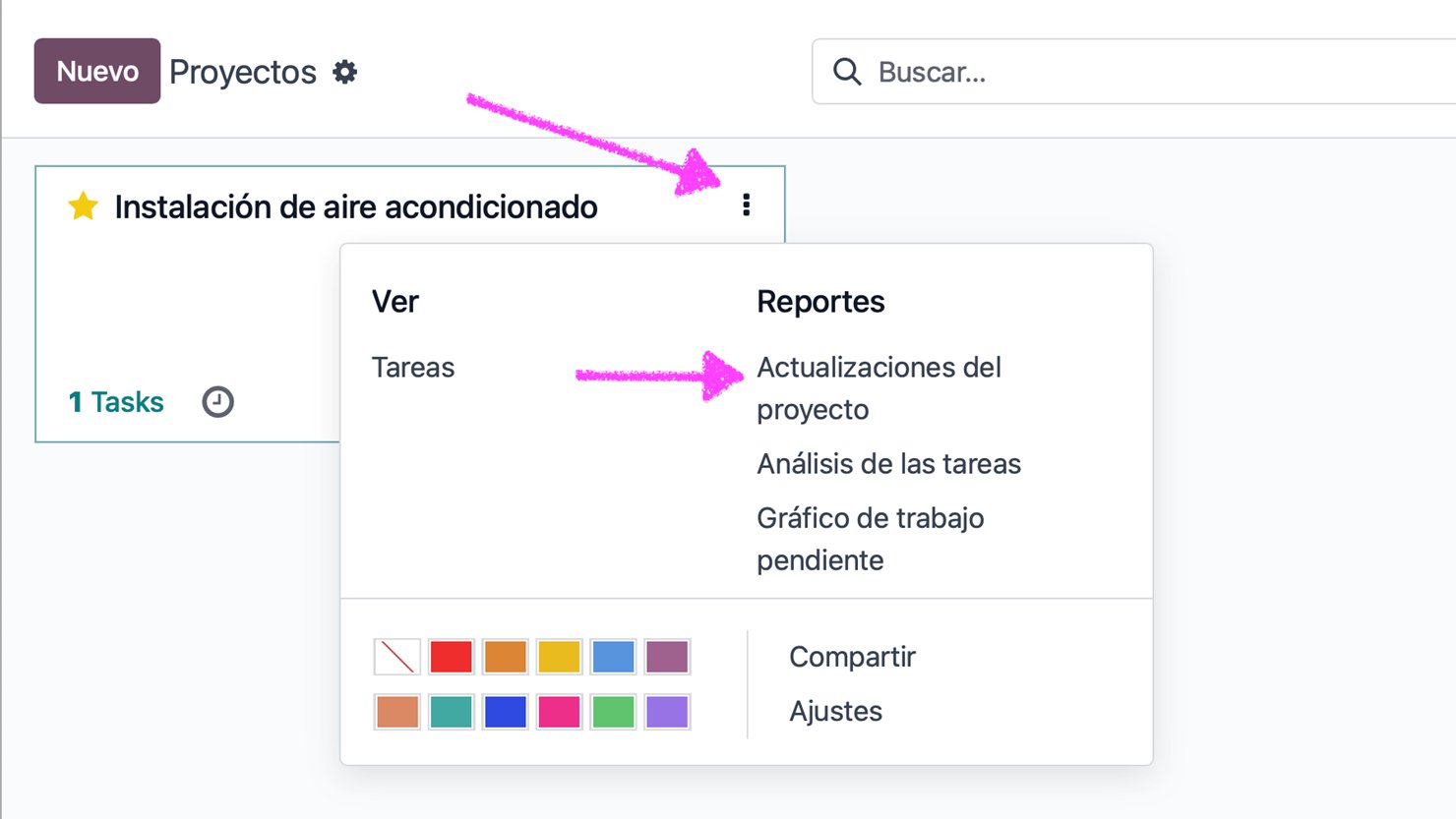 Acceso a actualizaciones del proyecto