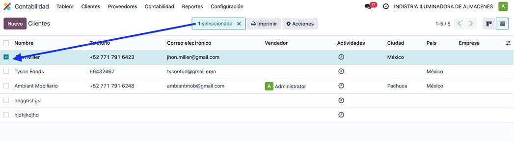 Selección desde vista lista