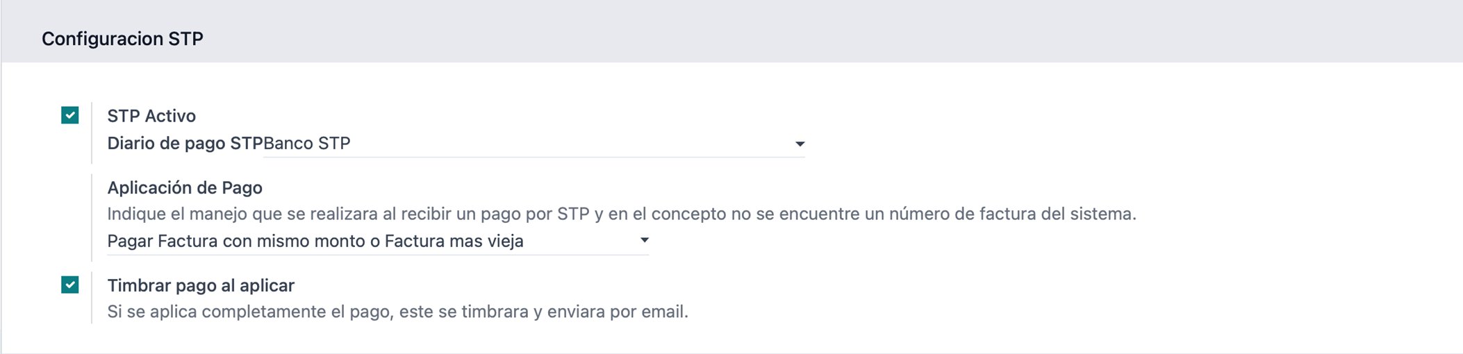 Configuración STP por compañía