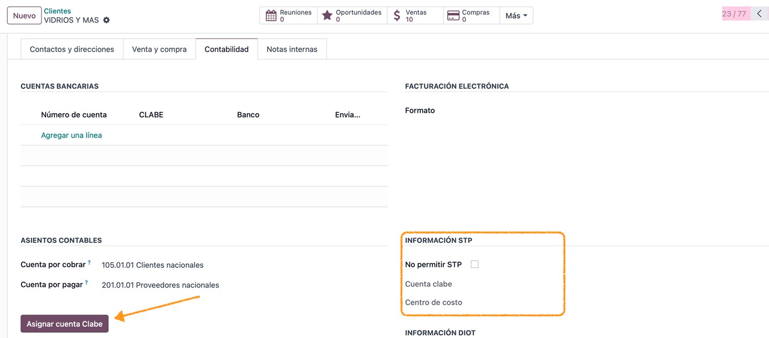 Asignar cuenta CLABE al cliente