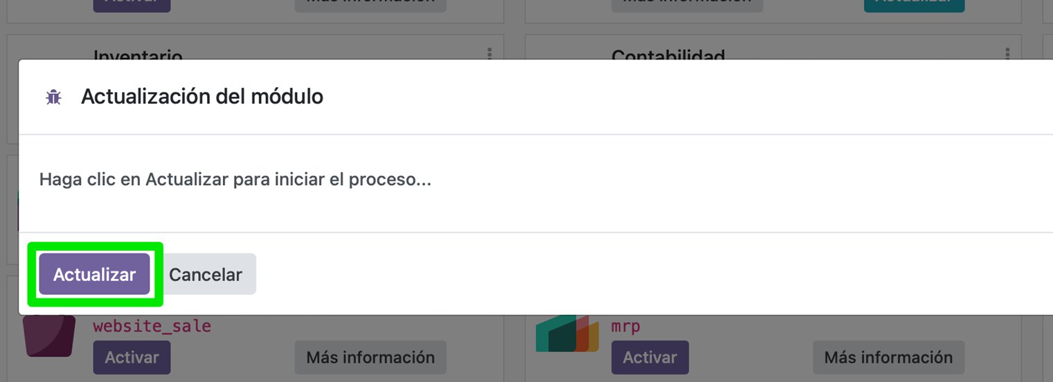 Confirmación de actualización