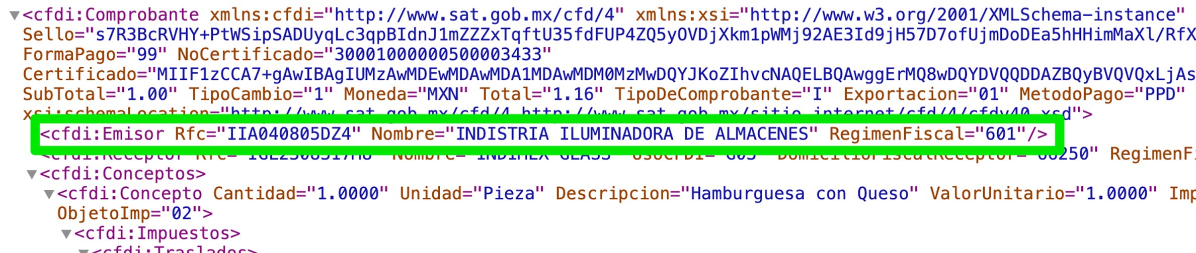 XML con datos demo