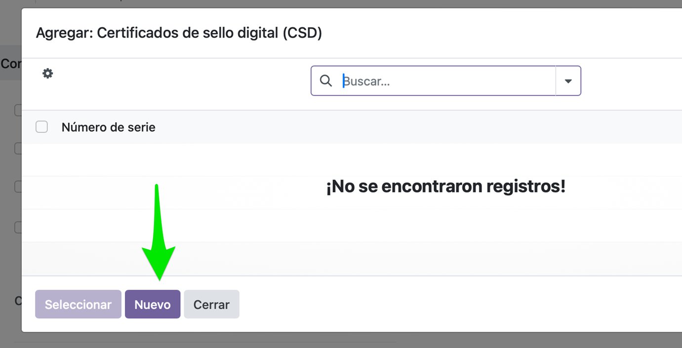 Agregar certificado CSD
