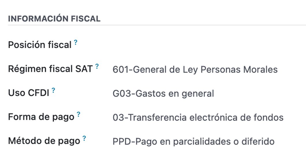 Información fiscal del cliente