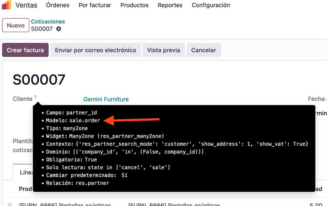 Modelo desde la UI con dev mode
