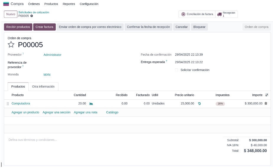 Compra y validación del producto