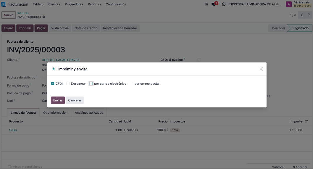 Factura timbrada con relación al UUID del anticipo en el XML