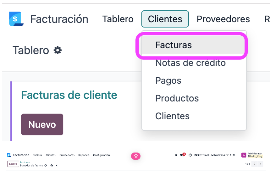 Crear anticipo con check Factura de anticipo activo