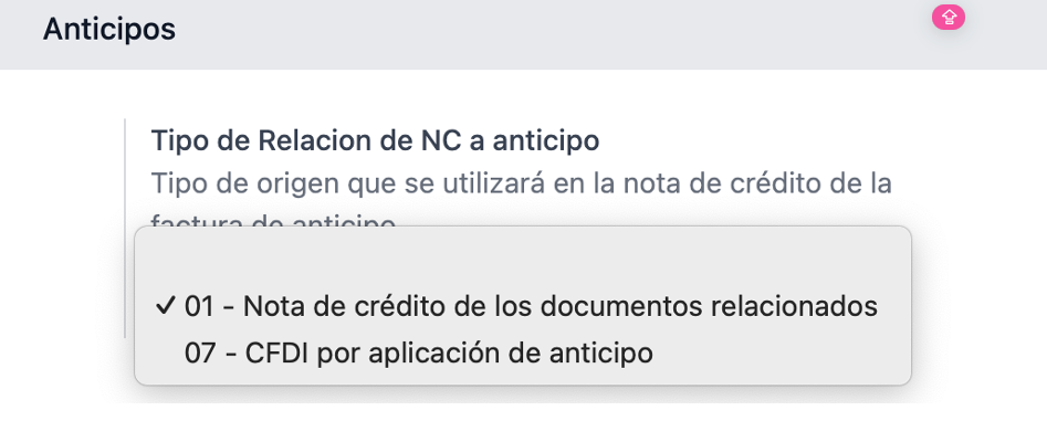 Detalle de la configuración