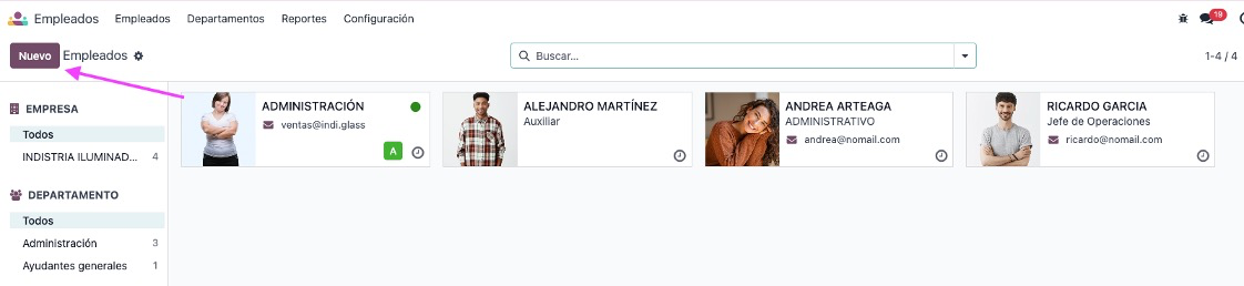 Crear nuevo empleado
