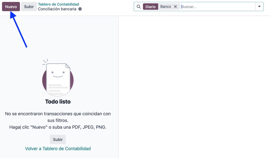 Crear nueva transacción manual