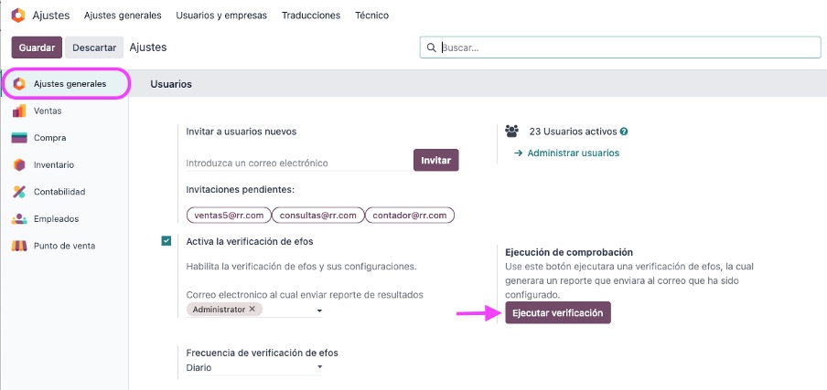 Botón ejecutar verificación manual