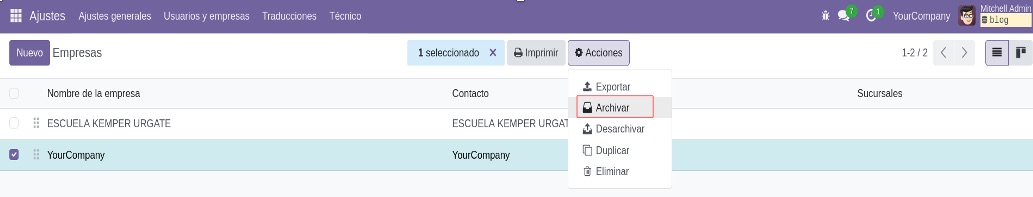 Intento de archivar la compañía
